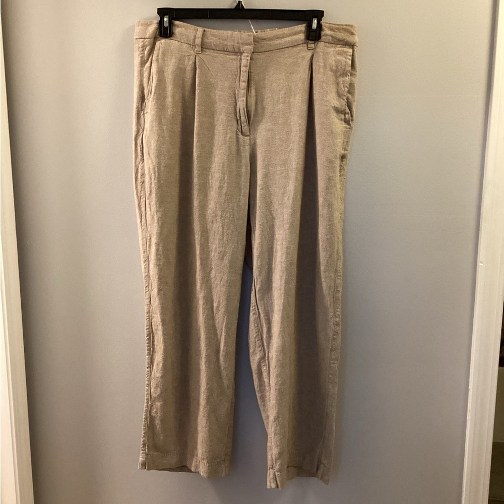 Old Navy linen blend Taylor wide leg trouser light tan Woman’s size XL - Picture 8 of 15